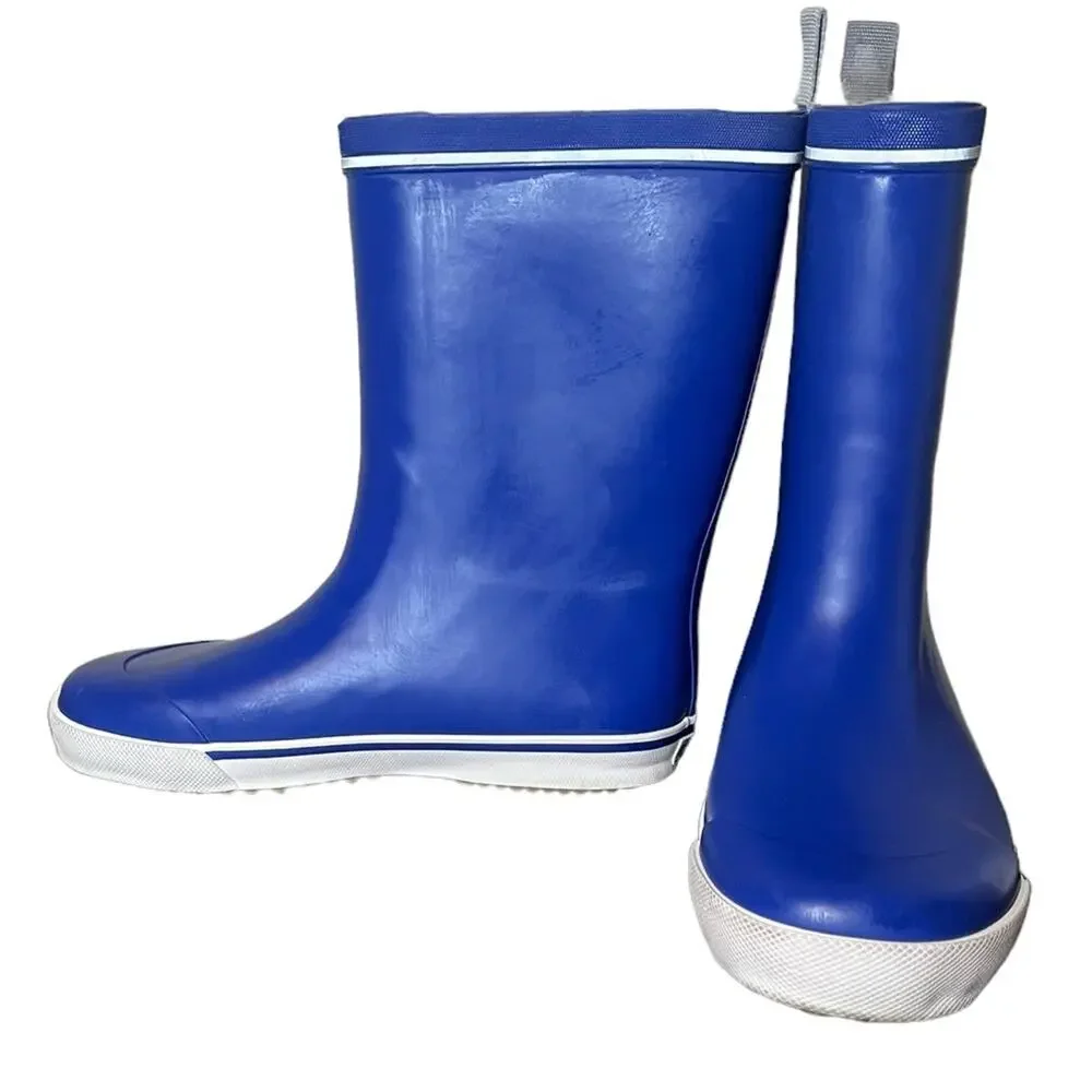 KHOMBU Royal Blue Mid Calf Faux Fur Lined Pull On Rubber‎ Boots Women's Size 9